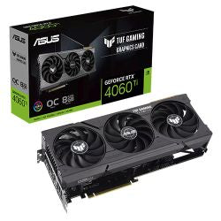 Asus TUF GAMING RTX4060 Ti OC, PCIe4, 8GB DDR6, HDMI, 3 DP, 2655MHz Clock, RGB Lighting, Overclocked