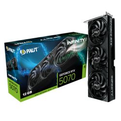 Palit RTX5070 Infinity 3, PCIe5, 12GB DDR7, HDMI, 3 DP, 2512MHz Clock, Compact SFF-Ready