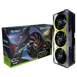 Palit GameRock RTX5070 Ti OC, PCIe5, 16GB DDR7, HDMI, 3 DP, 2512MHz Clock, RGB Lighting, Overclocked
