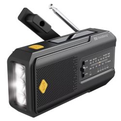 Sandberg (421-04) Survivor Radio All-in-1 2000, AM/FM Radio, 2000mAh Powerbank, Flashlight, USB/Solar/Hand Crank Charging, 5 Year Warranty