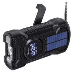 Sandberg (421-03) Survivor Radio All-in-1 5000, AM/FM Radio, 5000mAh Powerbank, Flashlight, Bluetooth Speaker, USB/Solar/Hand Crank Charging, 5 Year Warranty
