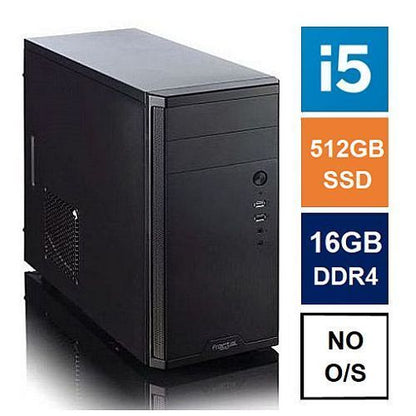 Spire MATX Tower PC, Fractal Core 1100 Case, i5-14400, 16GB DDR4, 512GB SSD, Corsair 550W, No Optical, KB & Mouse, No Operating System