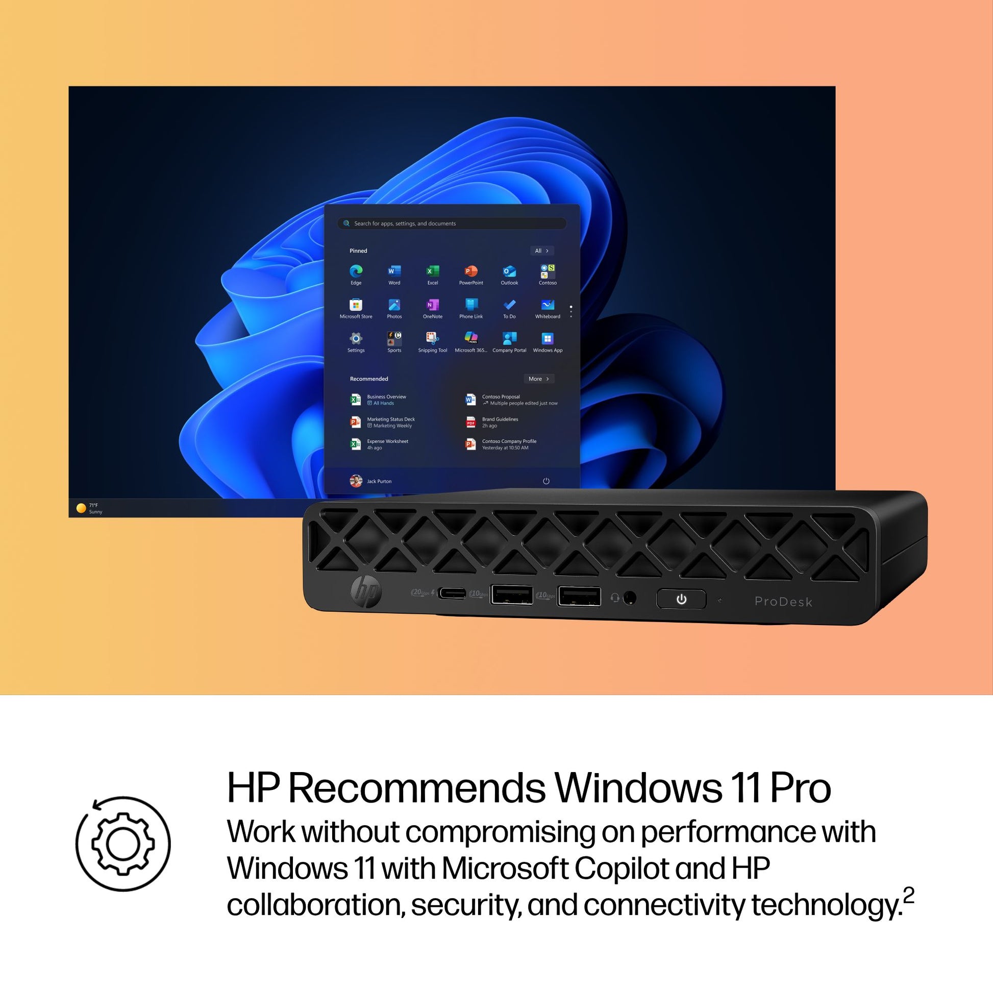 HP ProDesk 4 G1i AI PC Intel Core Ultra 5 235T 16 GB DDR5-SDRAM Windows 11 Pro Mini PC