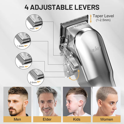 Sejoy Professional Hair Cutting Machine Hair Cutting Kit Cordless Barber Clipper Set with LED Display Hair Clippers for Men