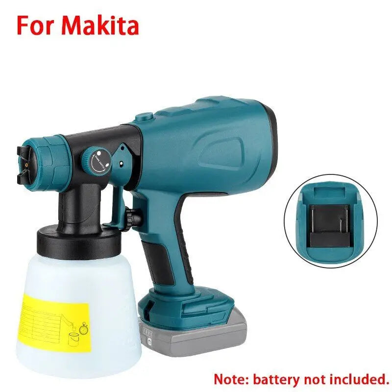 800ML Electric Spray Gun for Makita/Bosch/Dewalt/Ryobi/Milwaukee 18V 20V Lithium Battery,Cordless Paint Sprayer