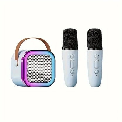 Portable Wireless Karaoke Speaker with Microphone KTV Speaker Subwoofer with RGB Colorful LED Lights Karaoke Machine for Outdoor