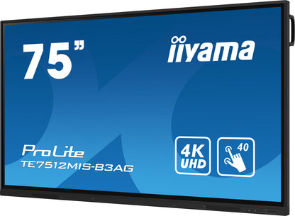 iiyama ProLite TE7512MIS-B3AG 75" 4K Ultra HD Interactive Touchscreen Display