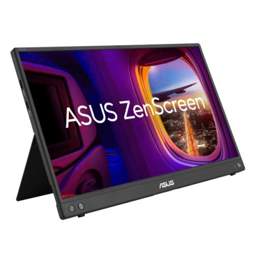 Asus 15.6" Portable IPS Monitor (ZenScreen MB16AHV), 1920 x 1080, HDMI, USB-C, USB-powered, Auto-rotatable, Antibacterial, Smart Stand & Sleeve inc.