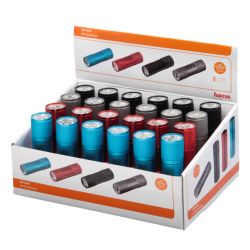 Hama (FL-60) LED Torch x24 Multipack, 25 Lumen, Hand Strap, Various Colours, Display Case