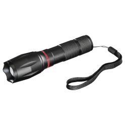 Hama (Solid Pro) 200 Lumen LED Torch w/ Lateral COB LED, 100m Range, Adjustable Beam Focus, Shockproof, Aluminium, Black