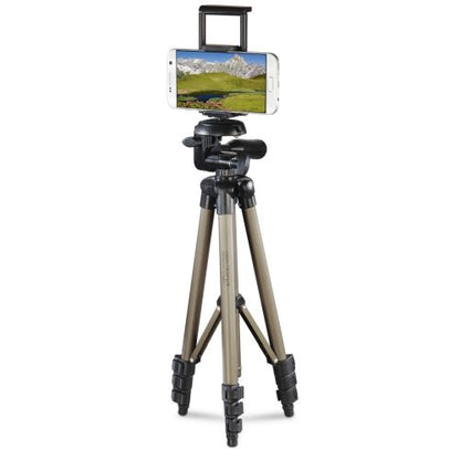 Hama Phone/Tablet Tripod, 3D Tilt Head, 106cm Max Height, 6.4mm Thread & Phone/Tablet Holder, Quick-Change Plate, Spirit Level, Bag