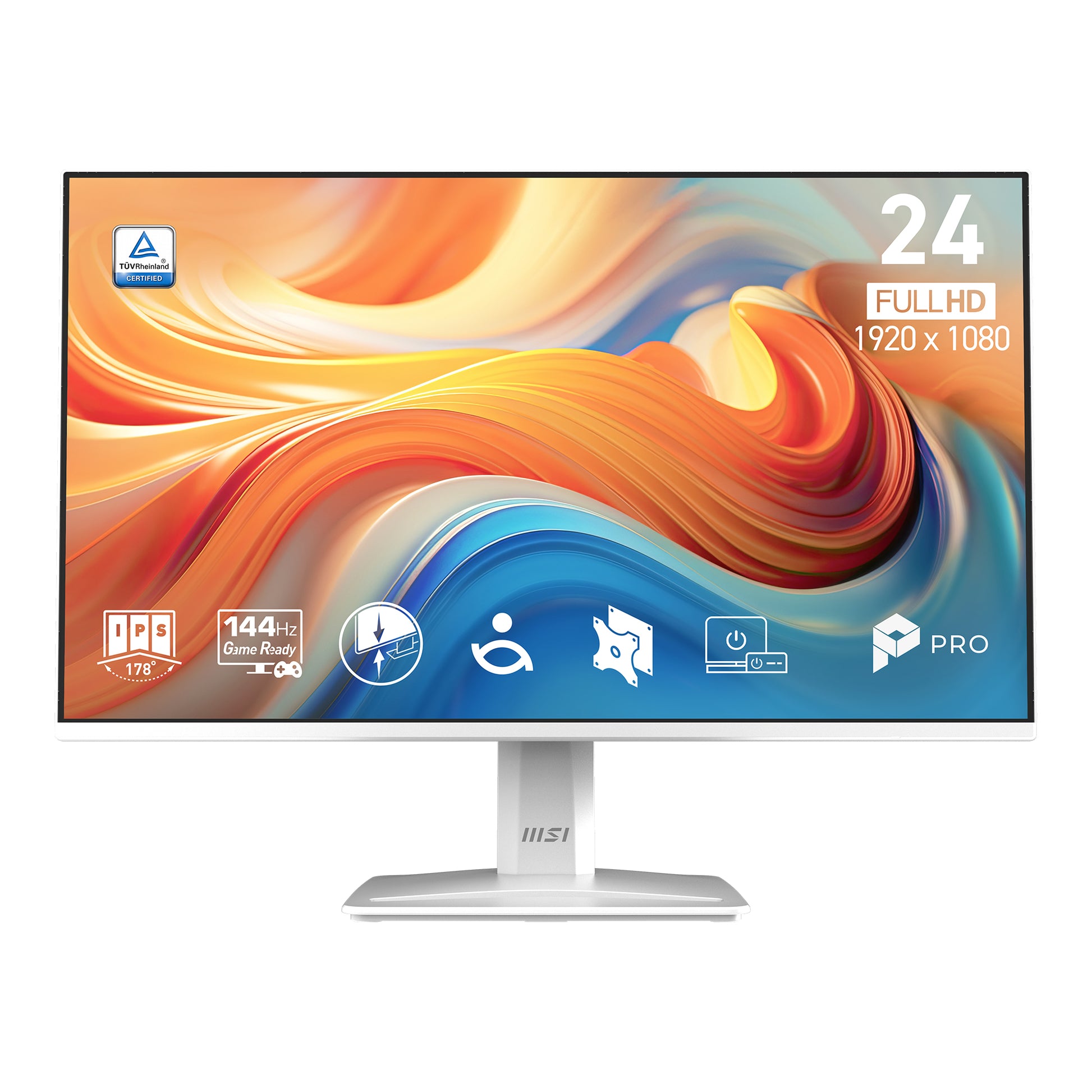 MSI Pro MP243W E14 computer monitor 60.5 cm (23.8") 1920 x 1080 pixels Full HD LCD White