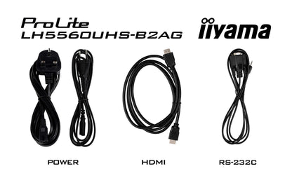 iiyama LH5560UHS-B2AG Signage Display Digital A-board 138.7 cm (54.6") LED Wi-Fi 500 cd/m² 4K Ultra HD Black Built-in processor Android 11 24/7