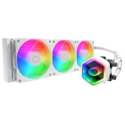 Cooler Master MasterLiquid 360 Core II 360mm ARGB Liquid CPU Cooler, Dual Chamber Pump w/ Infinity Mirror, White