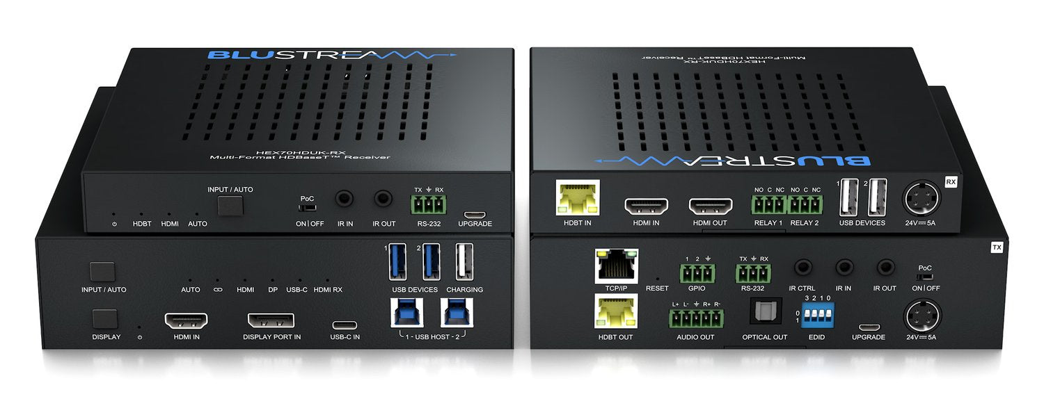 Blustream HEX70HDUK-KIT AV extender AV transmitter & receiver Black