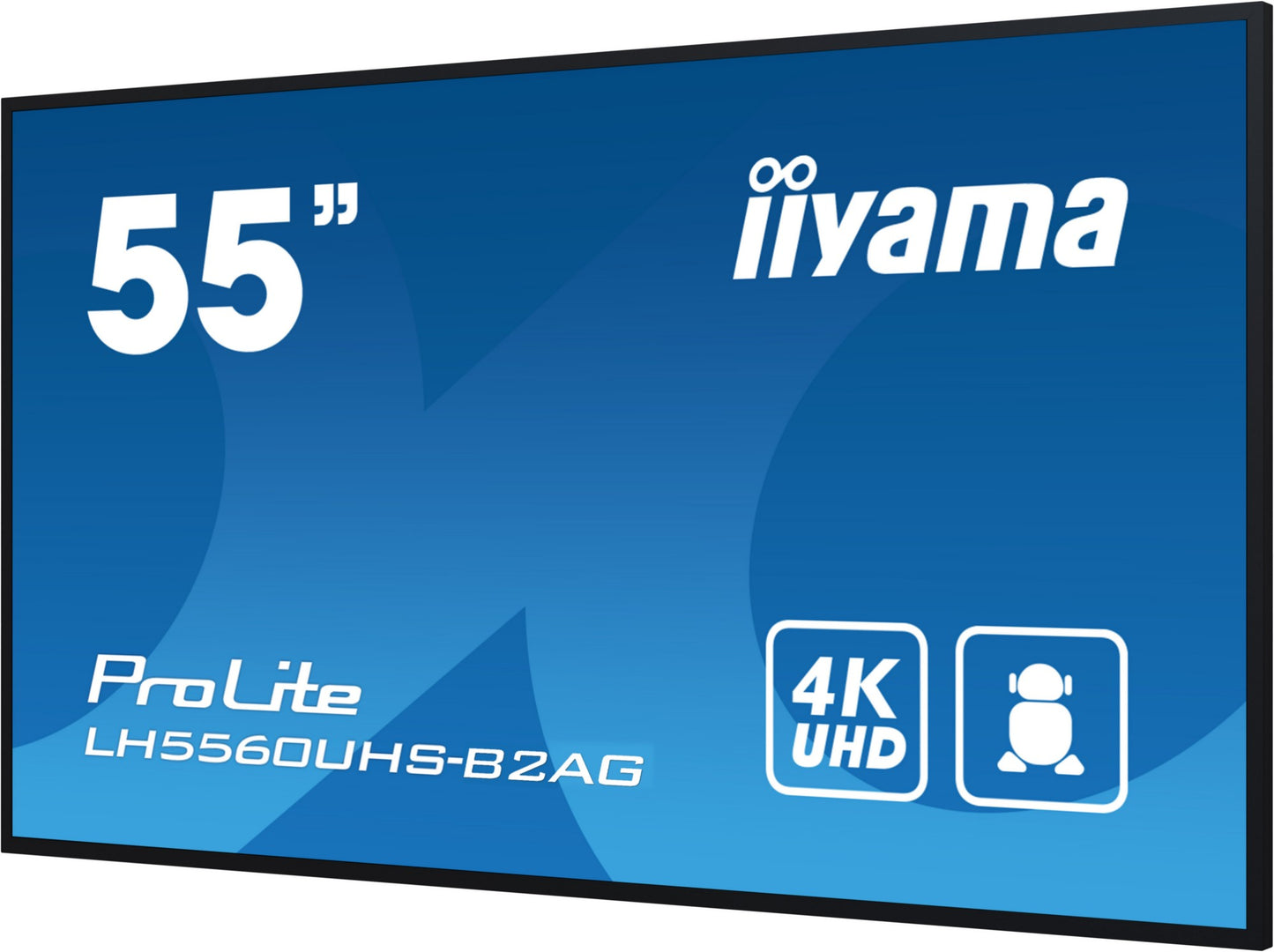 iiyama LH5560UHS-B2AG Signage Display Digital A-board 138.7 cm (54.6") LED Wi-Fi 500 cd/m² 4K Ultra HD Black Built-in processor Android 11 24/7