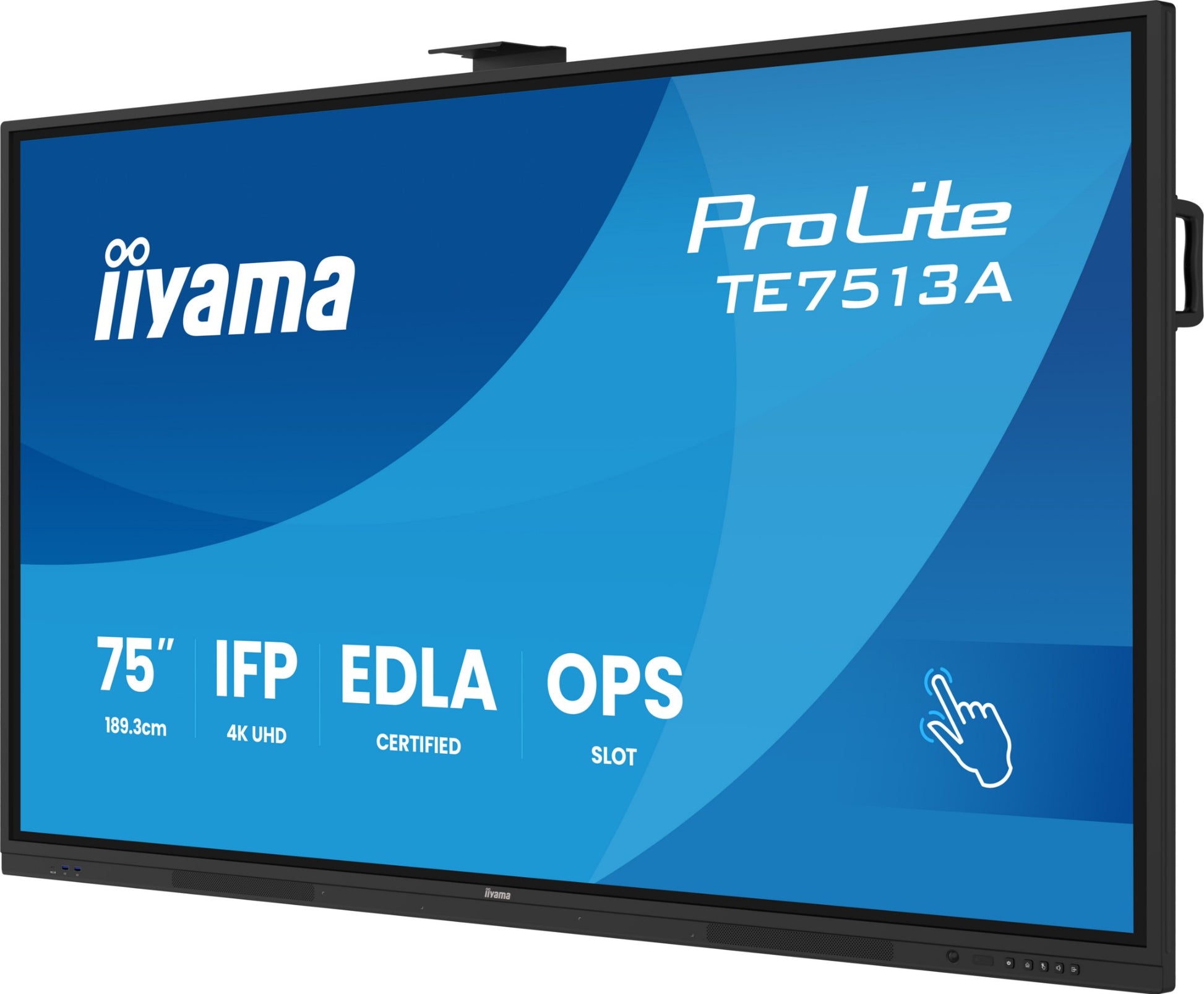 iiyama TE7513A-B2AG Signage Display Interactive flat panel 190.5 cm (75") Wi-Fi 500 cd/m² 4K Ultra HD Black Touchscreen Built-in processor Android 24/7