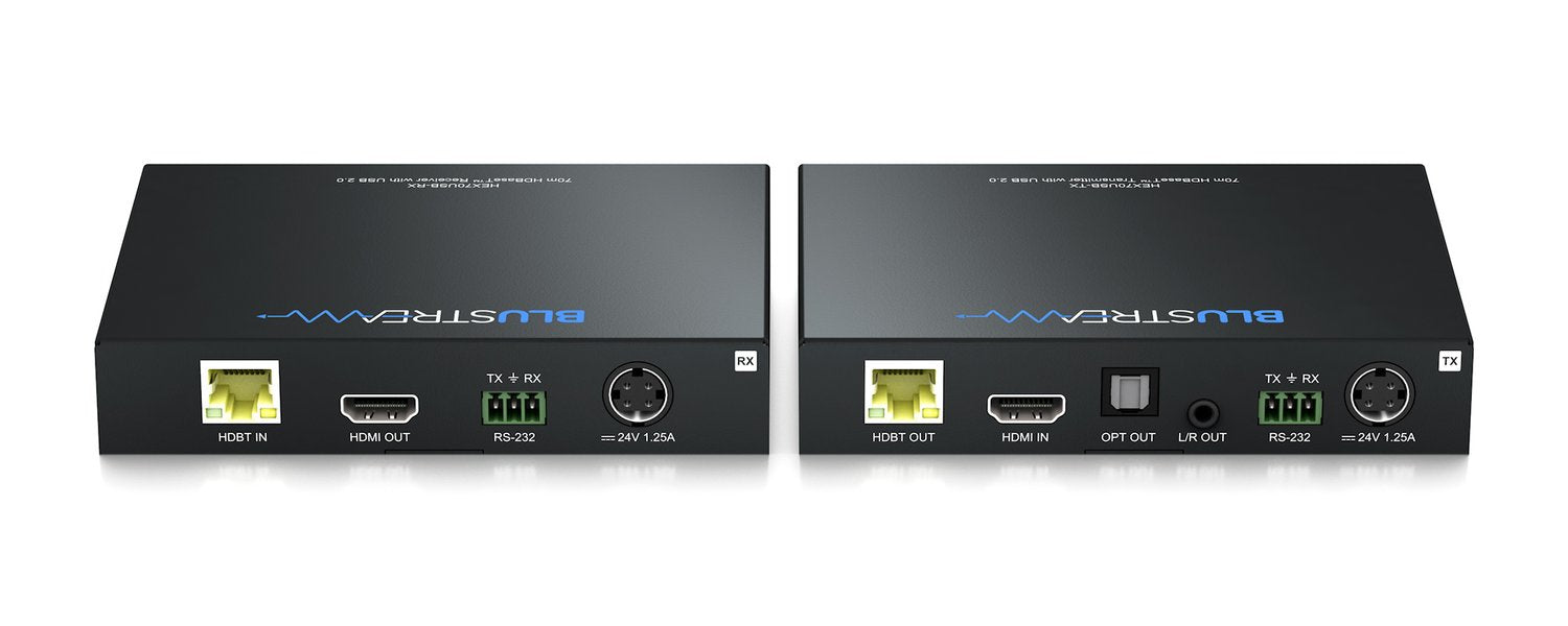 Blustream HEX70USB-KIT AV extender AV transmitter & receiver Black