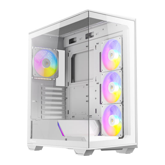 ANTEC Constellation C3 White ARGB Case, 270' Full-View Tempered Glass, Dual Chamber, Tool-Free Design, 4 x ARGB PWM Fans With Built-In Fan Controller, ATX, Micro-ATX, ITX