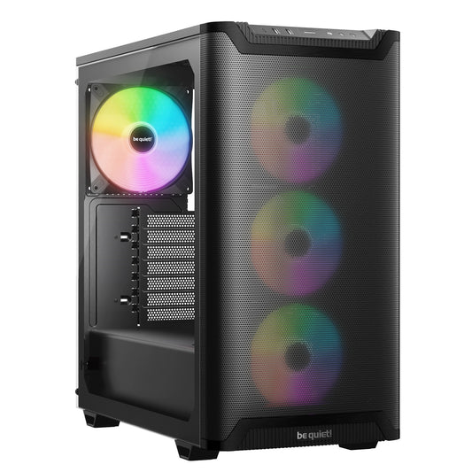 be quiet! Pure Base 501 LX Airflow Window Black ATX Mid Tower Case with USB-A, USB-C, 4 x Light Wings LX Black ARGB PWM Fans