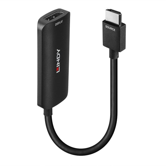 Lindy 38327 0.16m HDMI (M) 2.0 To DisplayPort (F) 1.2 USB Powered 3840x2160@60Hz Adapter Cable - Black