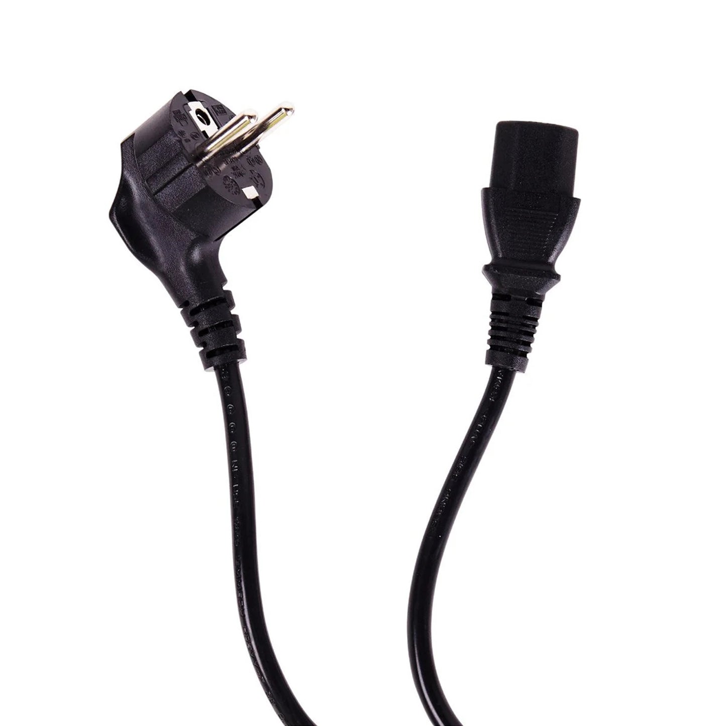 Mixed Length EU 2 Pin Plug To IEC C13 (Kettle)  Mains Extension Cable - Black