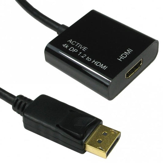 Newlink DisplayPort (Male) to HDMI (Female) Active Adaptor Cable, AMD/ATI Eyefinity, 3D, 4k x 2k, HDCP v1.3, Black
