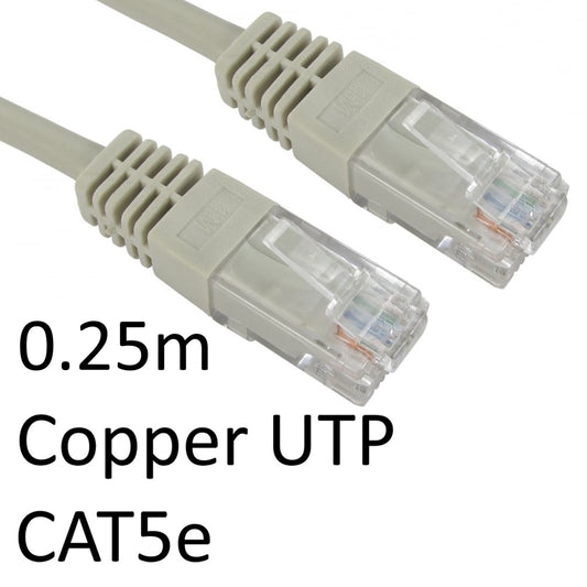 RJ45 (M) to RJ45 (M) CAT5e 0.25m Grey OEM Moulded Boot Copper UTP Network Cable