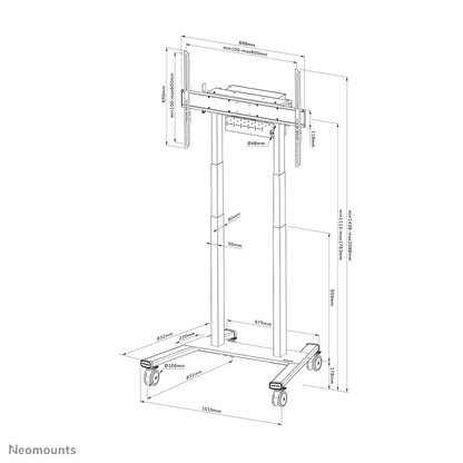 Neomounts FL55-875BL1 TV trolley 55-100" - motorised - TÜV