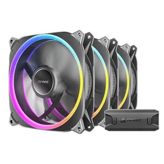 Antec Neo Prizm T3 120 ARGB PWM Case Fan (3-Pack) - Hydro Bearing, 600-2000 RPM, Black