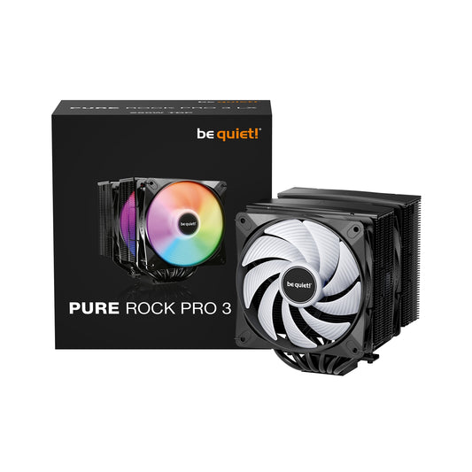 be quiet! Pure Rock Pro 3 LX CPU Cooler, Universal Socket, 2 x Light Wings Fans, 2000RPM, only 34.8dB(A) at maximum fan speed, 250W TDP, 3-year manufacturer's warranty