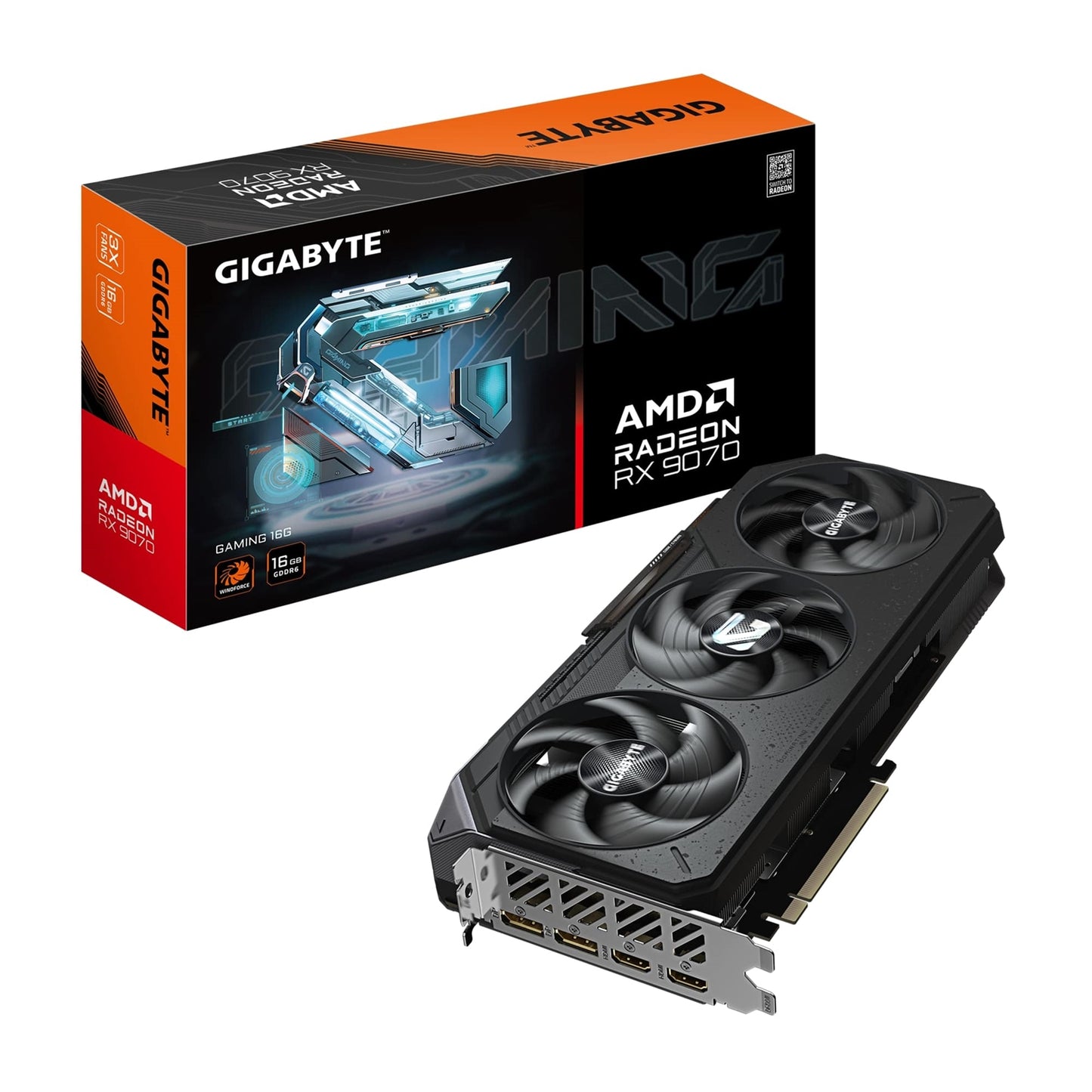 Gigabyte AMD Radeon RX 9060 XT GAMING OC 16GB GDDR6 Graphics Card, TBD Streams, TBD MHz Boost Clock, Triple Fan, RGB, 2x DisplayPorts / 1x HDMI Port