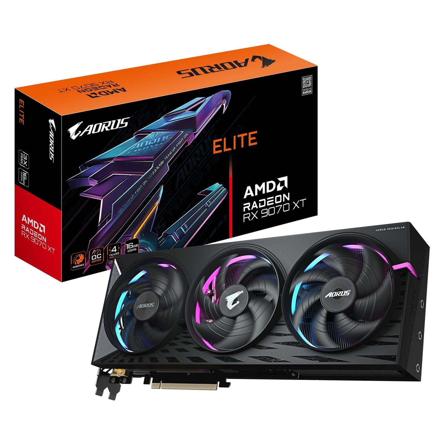 Gigabyte AMD Radeon RX 9070 XT ELITE 16GB GDDR6 Graphics Card, 4096 Streams, TBD MHz Core Clock, Triple Fan, RGB, 2x DisplayPorts / 2x HDMI Ports