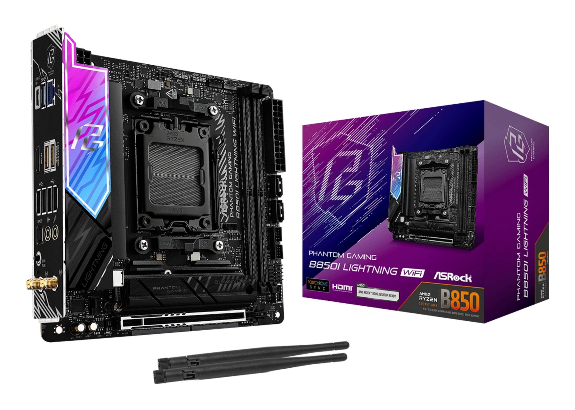 Asrock Phantom Gaming B850I Lightning WiFi AMD B850 Socket AM5 mini ITX