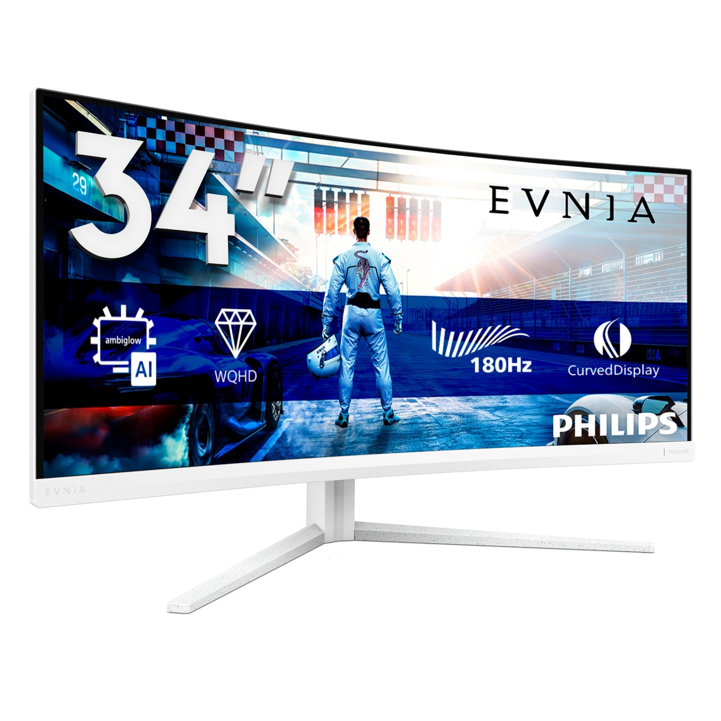 Philips Evnia 5000 34M2C5501A/00 computer monitor 86.4 cm (34") 3440 x 1440 pixels Wide Quad HD LCD White