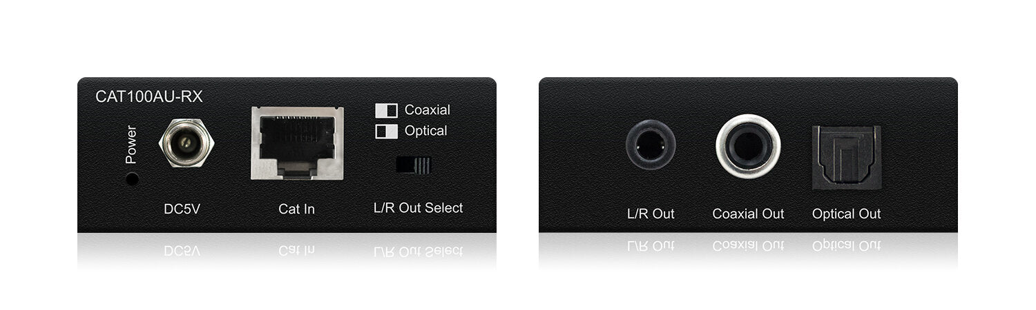 Blustream CAT100AU AV extender AV transmitter & receiver Black