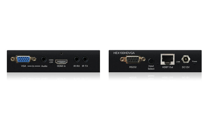 Blustream HEX100HD-VGA KIT AV transmitter & receiver Black