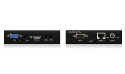 Blustream HEX100HD-VGA KIT AV transmitter & receiver Black