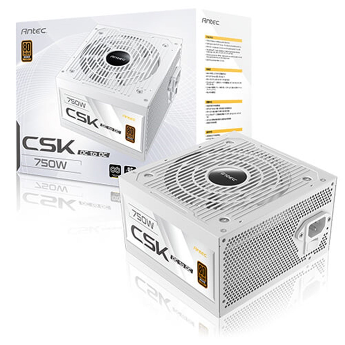Antec CSK DC 750W White PSU, 80+ Bronze, Fully Wired, Antec's 5-year warranty