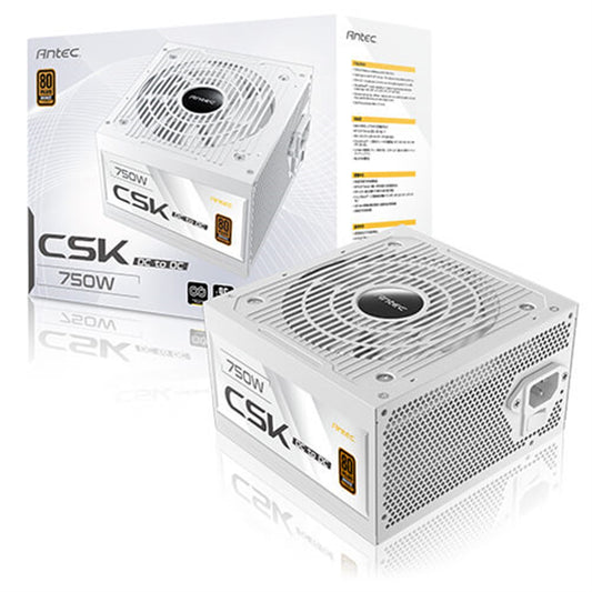 Antec CSK DC 750W White PSU, 80+ Bronze, Fully Wired, Antec's 5-year warranty