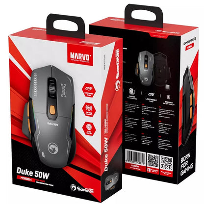 Marvo Duke 50 M368W Wireless Gaming , Tri-Mode Connectivity USB, 2.4GHz & Blu...
