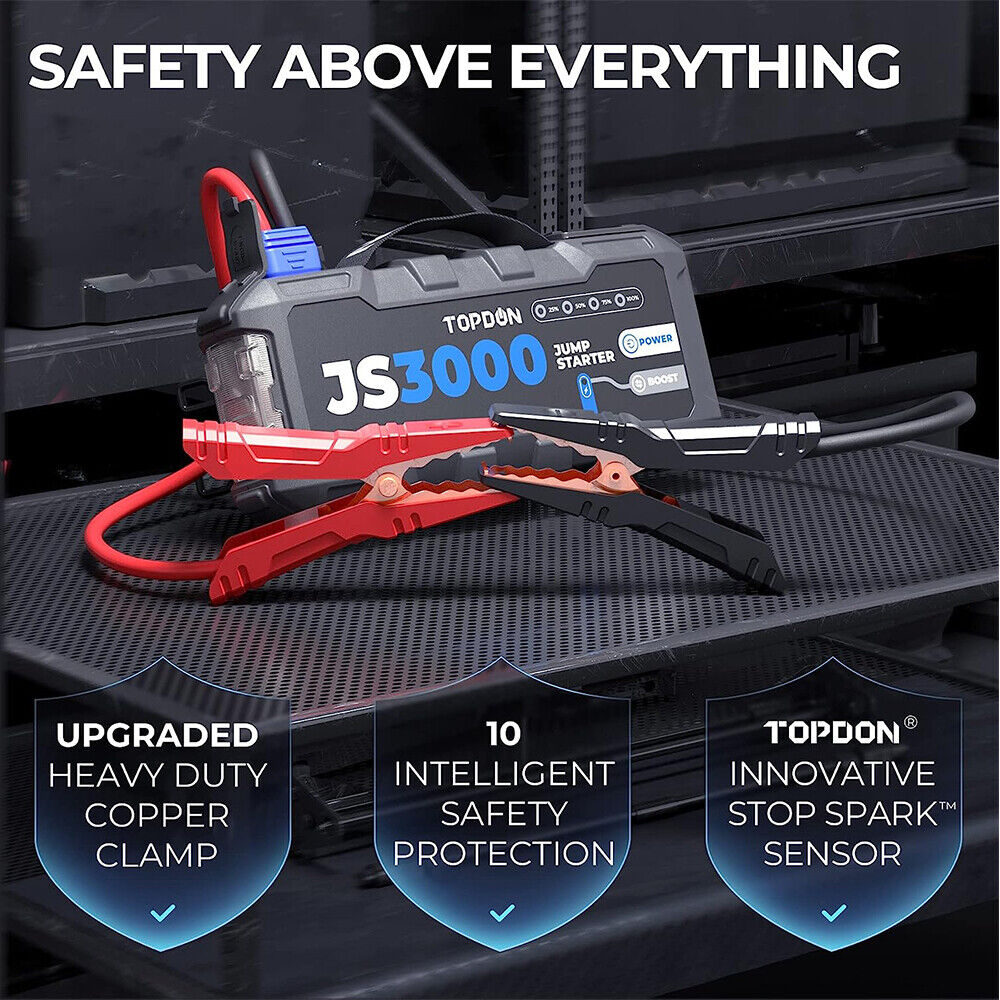 JumpSurge3000 JS3000 3000A USB Car Jump Starter Booster Pack PowerBank UK