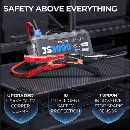 JumpSurge3000 JS3000 3000A USB Car Jump Starter Booster Pack PowerBank UK