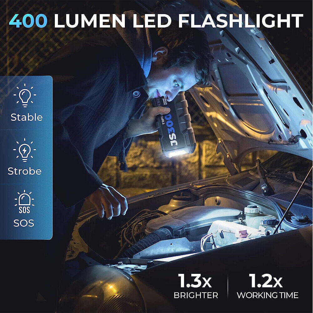 JumpSurge3000 JS3000 3000A USB Car Jump Starter Booster Pack PowerBank UK