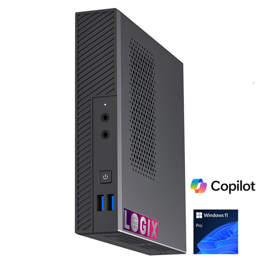 LOGIX 12th Gen Intel i5 6 Core 4.40GHz 1 Litre Mini Business / Security PC for Alarm & Door Entry Systems with 8GB RAM, 250GB NVMe SSD, Windows 11 Pro, Keyboard & Mouse