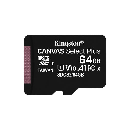 Kingston Canvas Select Plus SDCS2/64GBSP 64GB Micro SD UHS-I (U1) Flash Card, NO Adapter
