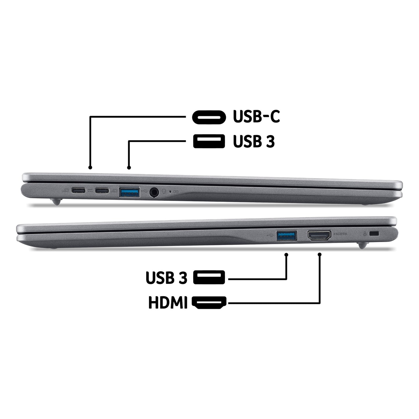Acer Chromebook Plus 516 CB516-1H Traditional Laptop - Intel Core i5-1334U, 8GB, 256GB SSD, Integrated Graphics, 16" WUXGA, Chrome OS, Iron