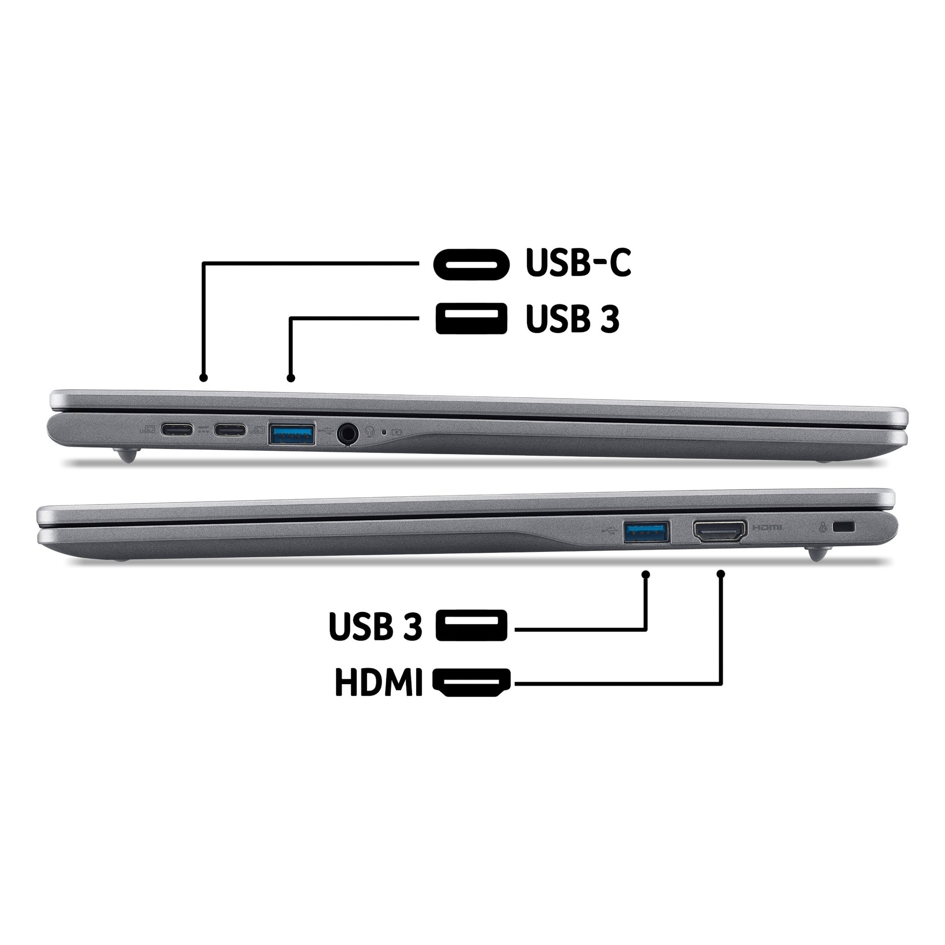 Acer Chromebook Plus 516 CB516-1H Traditional Laptop - Intel Core i5-1334U, 8GB, 256GB SSD, Integrated Graphics, 16" WUXGA, Chrome OS, Iron