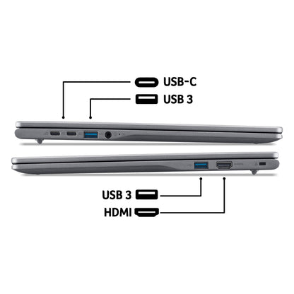 Acer Chromebook Plus 516 CB516-1H Traditional Laptop - Intel Core i5-1334U, 8GB, 256GB SSD, Integrated Graphics, 16" WUXGA, Chrome OS, Iron
