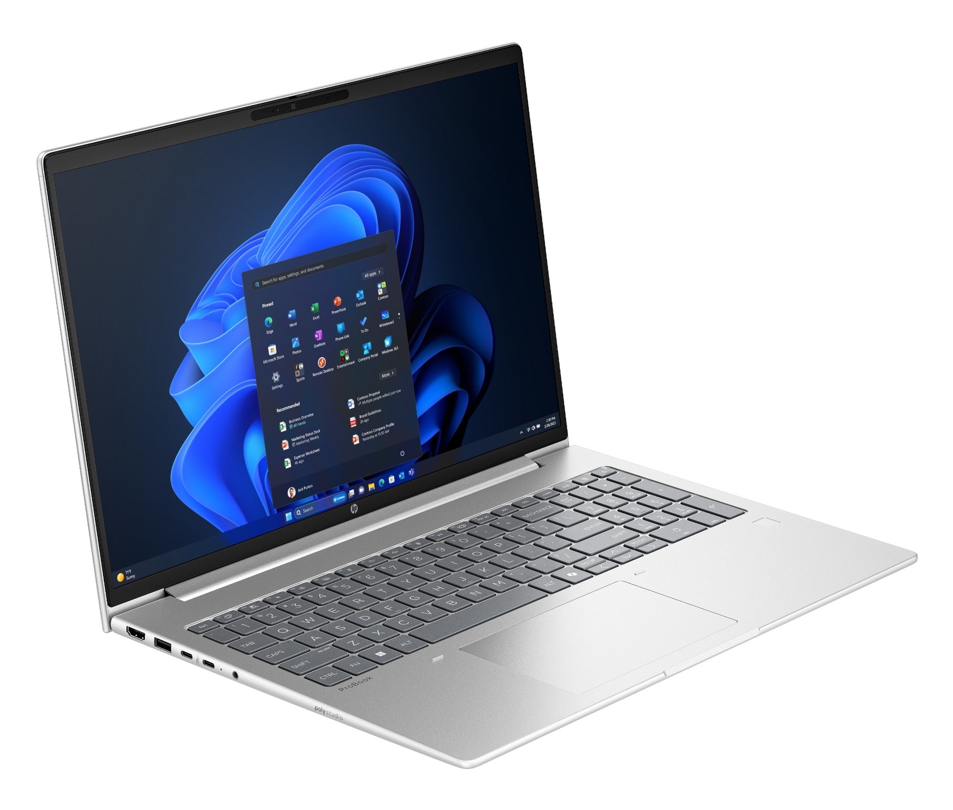 HP ProBook 4 G1iR Intel Core 5 120U Laptop 40.6 cm (16") WUXGA 16 GB DDR5-SDRAM 256 GB SSD Wi-Fi 6E (802.11ax) Windows 11 Pro Silver